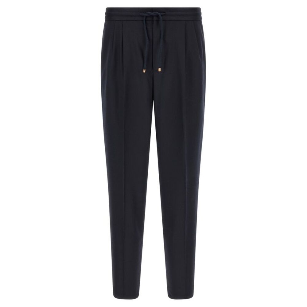 Brunello Cucinelli Blue Virgin Wool Casual Men's Pants